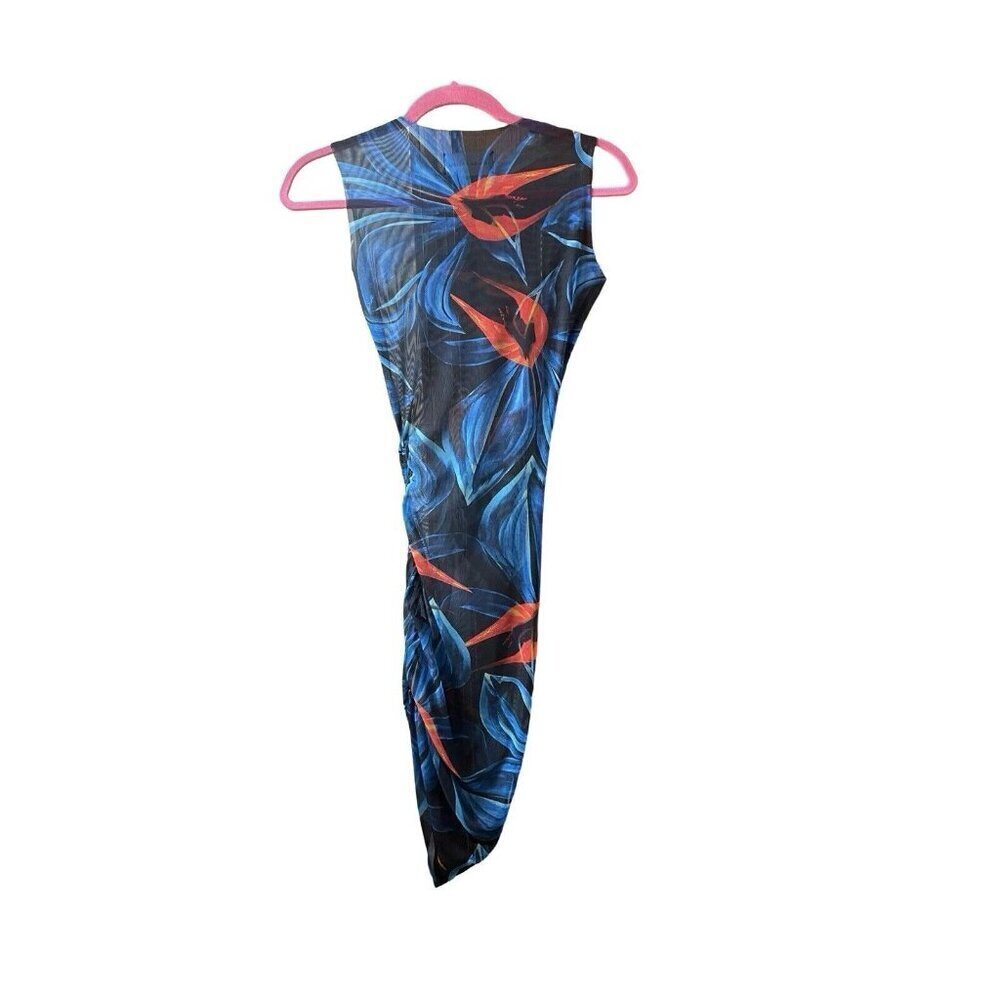 Nwt Louisa Ballou Heatwave Mesh 90's Y2k Blue Orange Mini Dress Size Small — image 6 of 8
